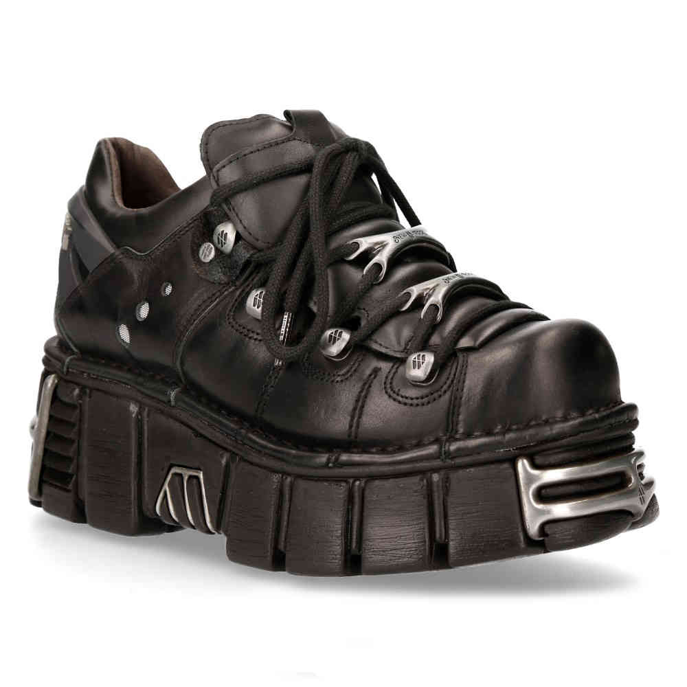 New Rock - M-120N-S26 Plattformstiefel - Schwarz